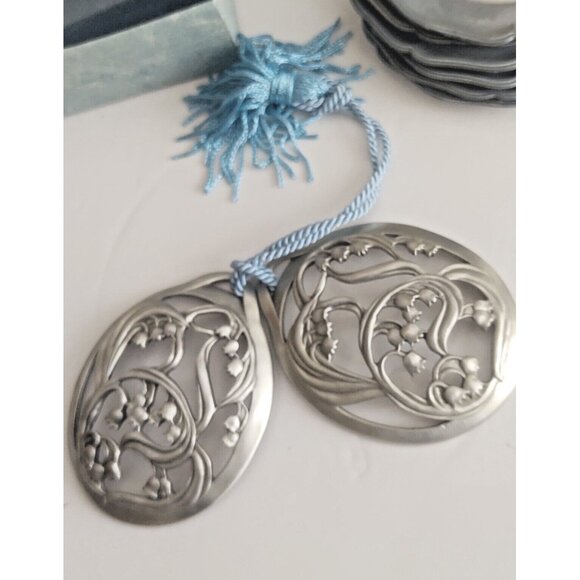 VINTAGE 1991 SEAGULL CANADA PEWTER BROOCH ORNAMENT/SACHET HOLDERS (2) New - Picture 2 of 9